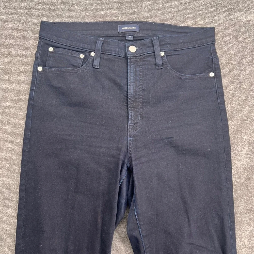 J.Crew Womens 10 High-Rise Toothpick Skinny Jeans Dark Indigo Size 30 Stretch - Picture 2 of 15